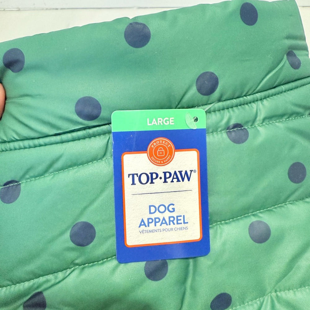 Top Paw Green and Navy‎ Dog Apparel LARGE